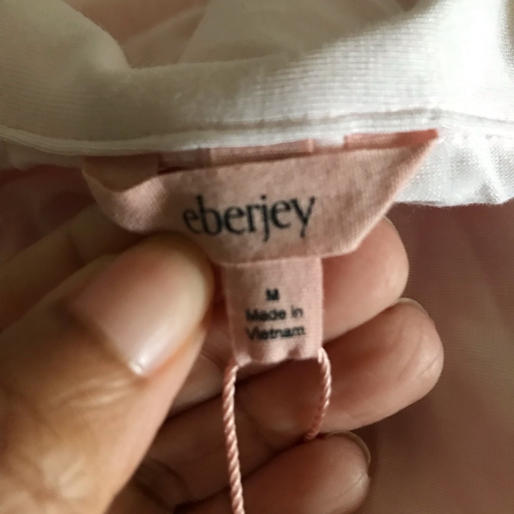 Eberjey Sorbet Pink/Black Pajama Top NWT - Picture 7 of 8